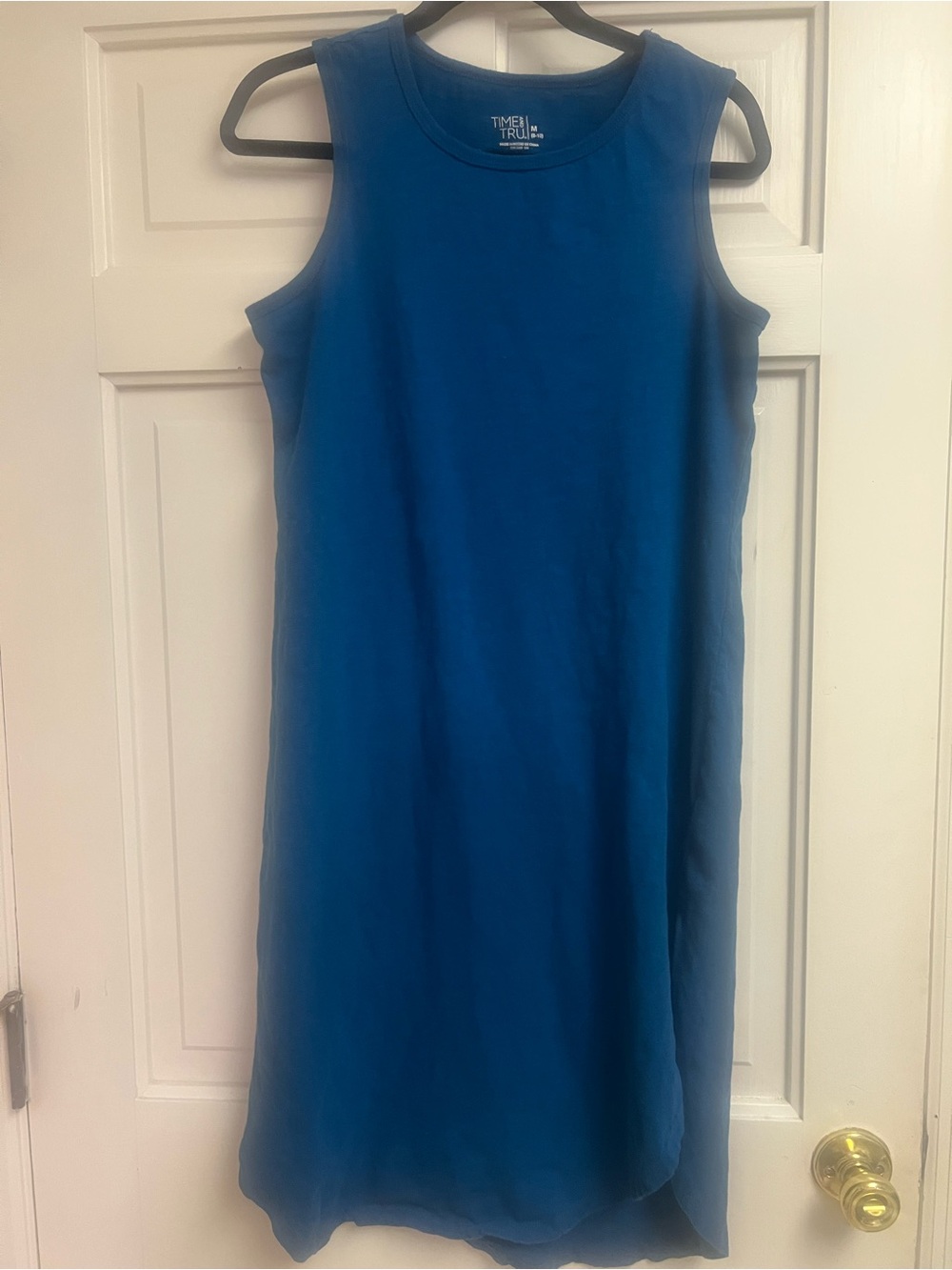 Time and Tru Bright Blue Scoop Neck Tank Top